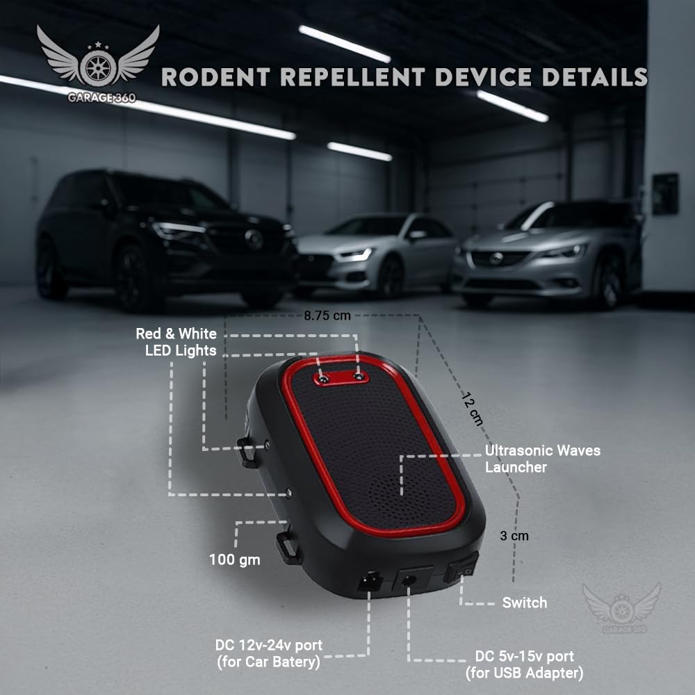 Garage 360™ | Ultrasonic Rat & Mouse Repellent for Cars