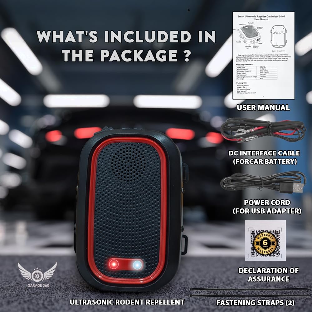 Garage 360™ | Ultrasonic Rat & Mouse Repellent for Cars