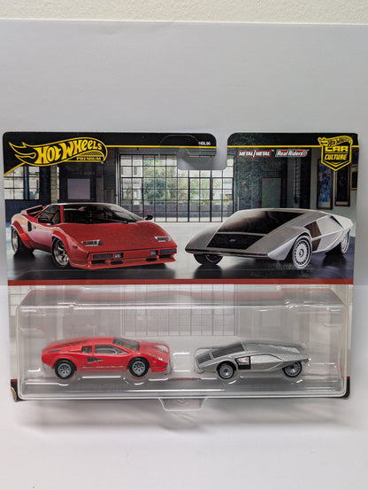 Hot Wheels Premium Car Culture Lamborghini Countach & Lancia Stratos Zero 2-Pack 🏎️