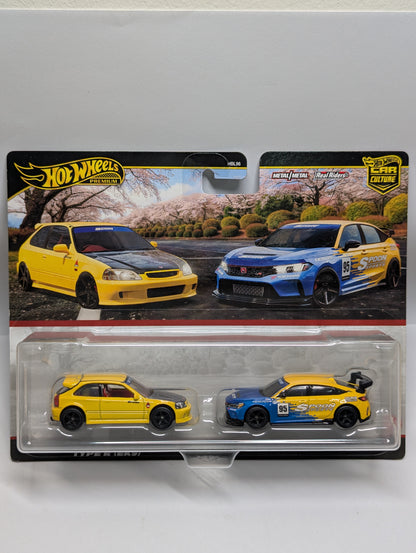 Hot Wheels Premium Car Culture ’99 Honda Civic Type R (EK9) & Honda Civic Type R 2-Pack 🏎️