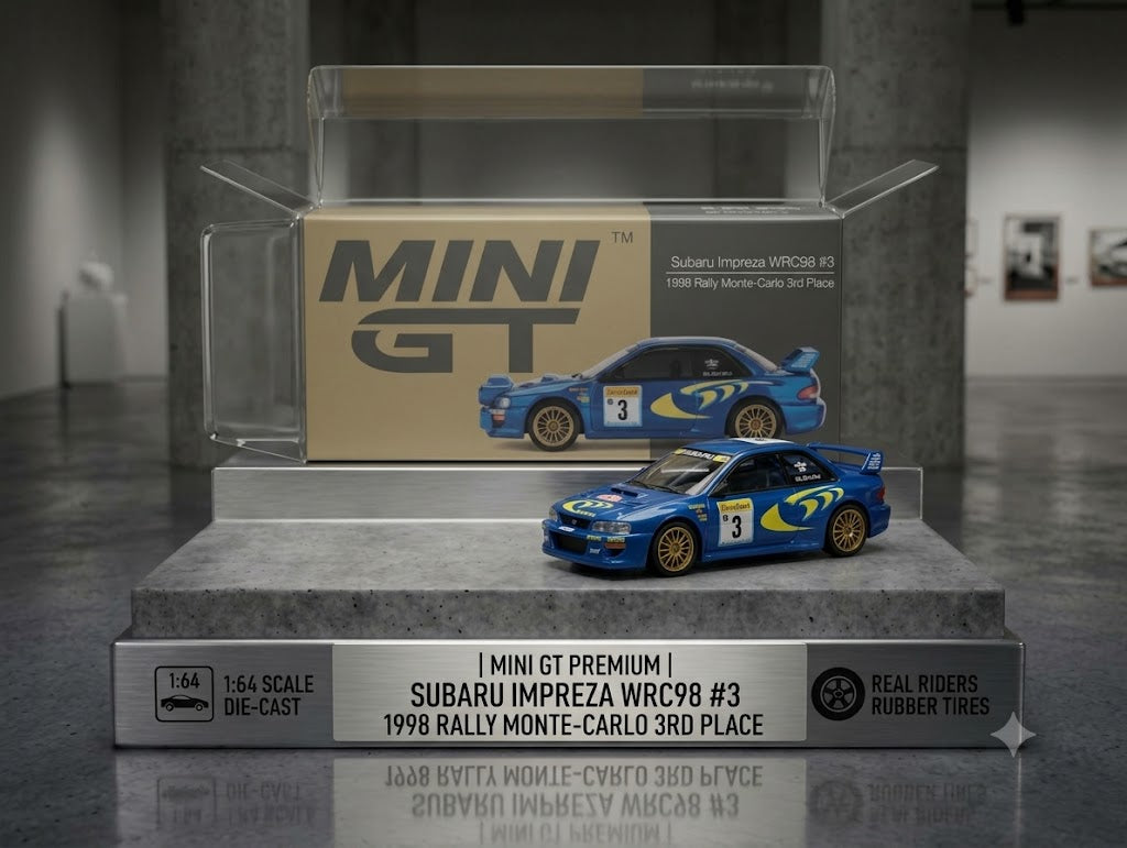 MINI GT Subaru Impreza WRC98 #3 – 1998 Rally Monte-Carlo, 3rd Place 🏎️